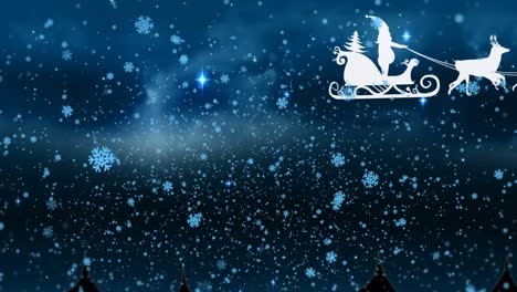 A-digital-video-of-a-starry-sky-with-falling-snowflakes,-set-against-a-transparent-background