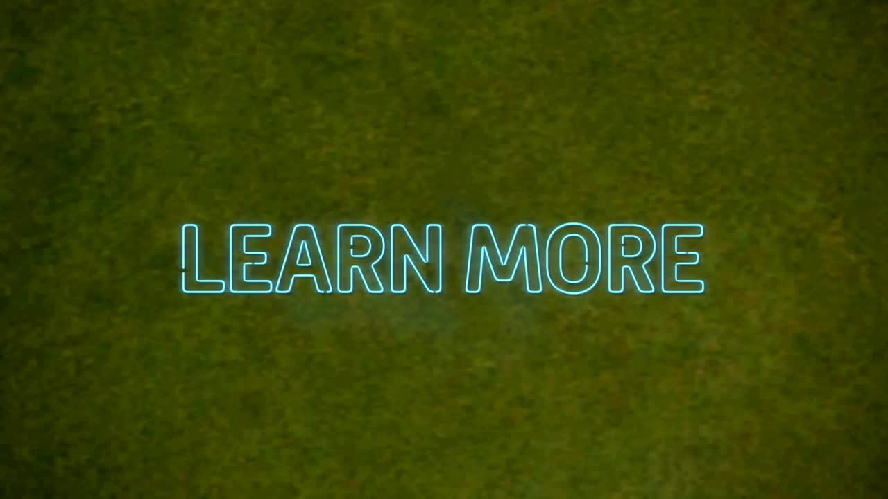 animación de neón aprender más texto sobre fondo texturizado