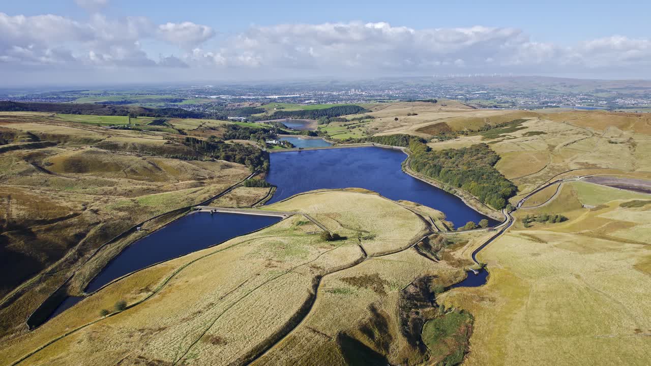 새들워스 무어, 윈디 힐, 요크셔, 영국의 드론 영상