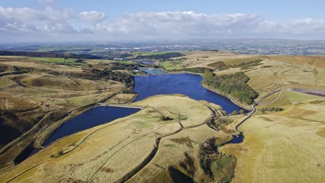 Imágenes-De-Drones-De-Saddleworth-Moor,-Windy-Hill,-Yorkshire,-Inglaterra