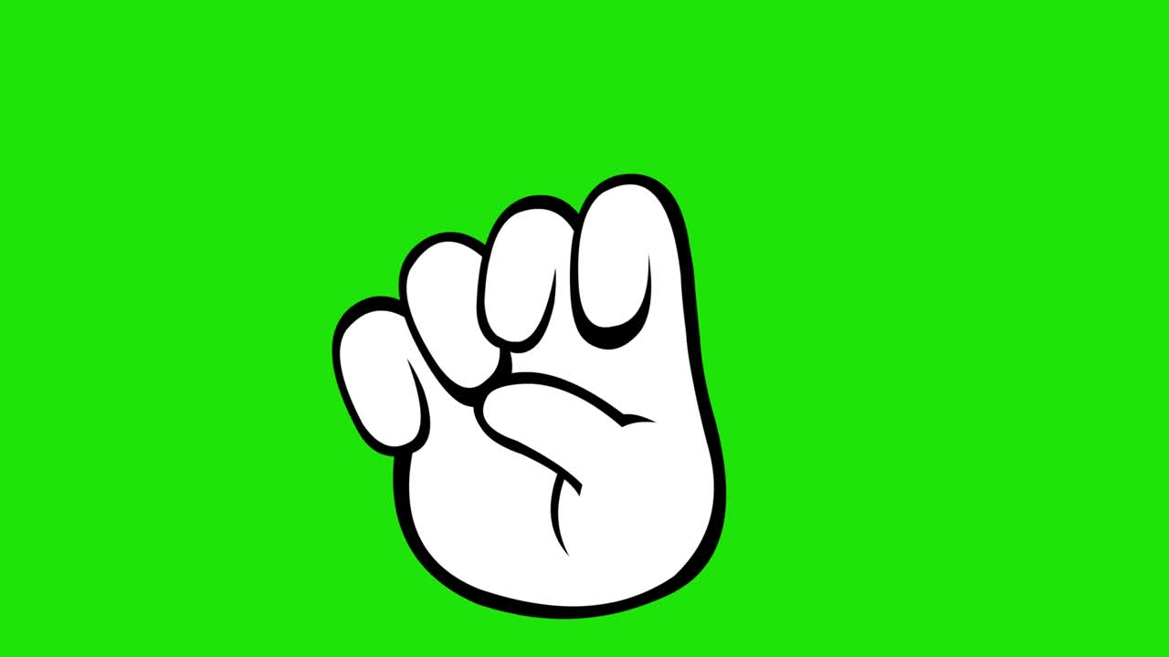 Vector illustration of a cartoon hand making the classic gesture of love and peace or v victory, drawn in black and white
