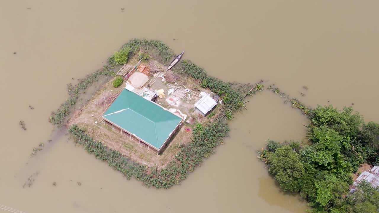Rural Bangladesh flooded area natural disaster Southeast Asia rainy season