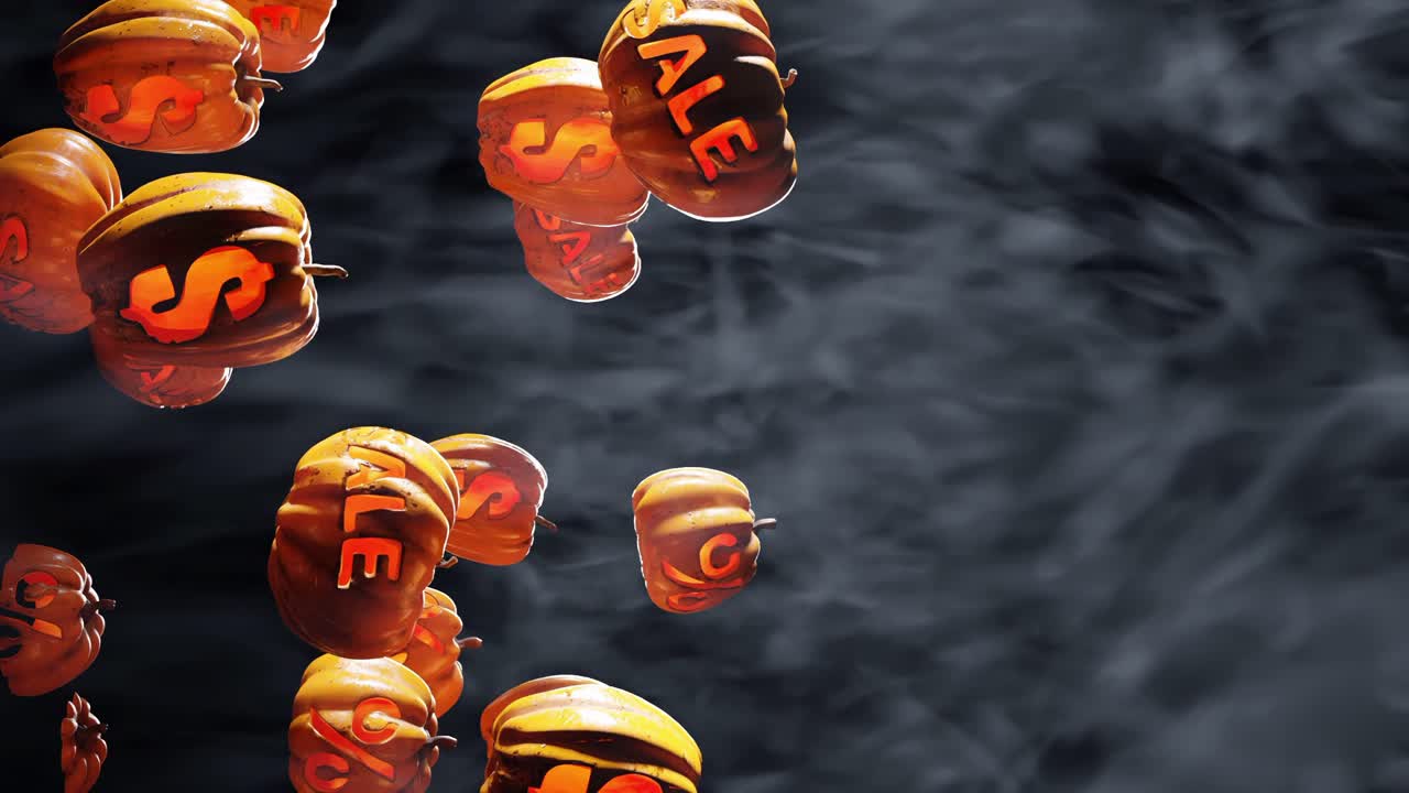 осенняя распродажа фона с тыквами и копировальным пространством, вертикально