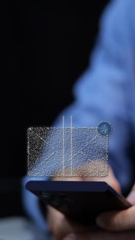 man receiving verification code on smartphone for secure login. two-factor authentication concept. vertical video
