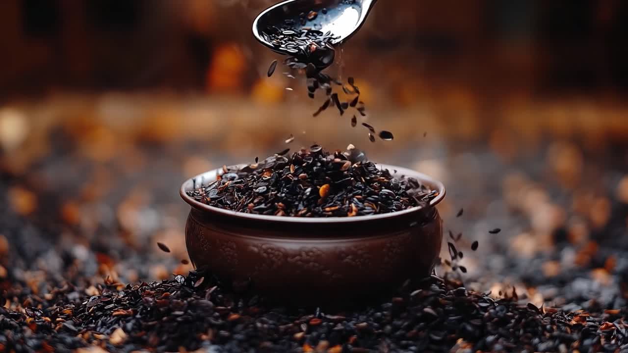 Seeds Pouring Into Bowl