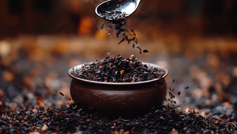 seeds pouring into bowl