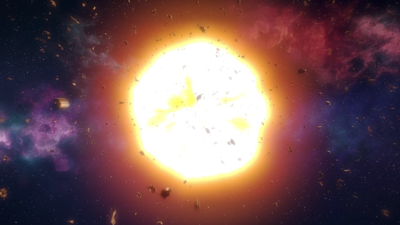 explosión de supernova en el espacio