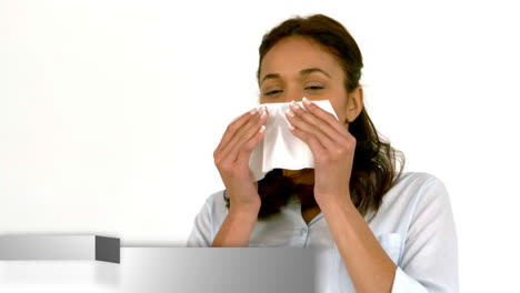 word news written with woman coughing