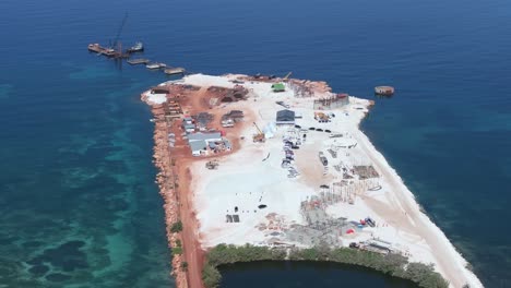 massive construction area of the new puerto cabo rojo cruise port in pedernales, dominican republic