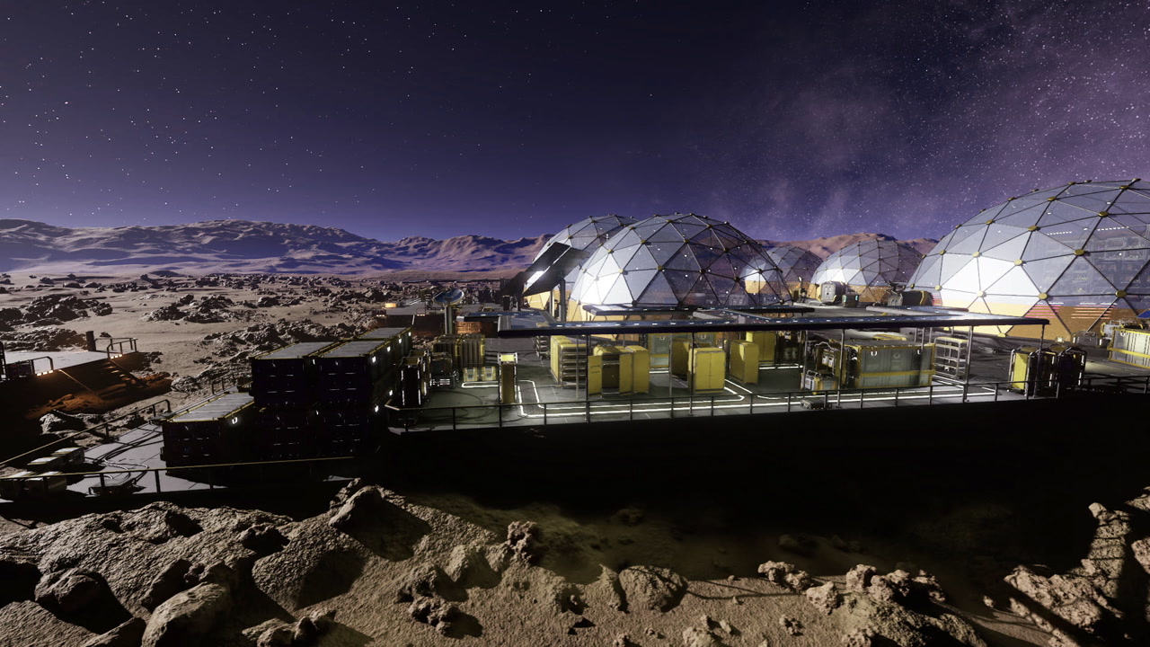 Solar panels energize science stations amid rugged moon landscape