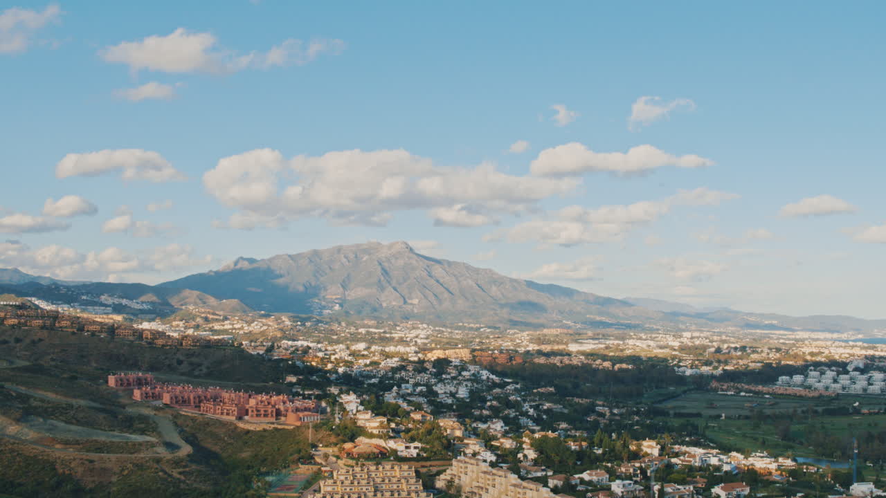 4K Aerial Marbella La Concha mountain, Andalusia - Slow Motion