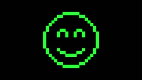 pixel art happiness emotion icon. alpha channel