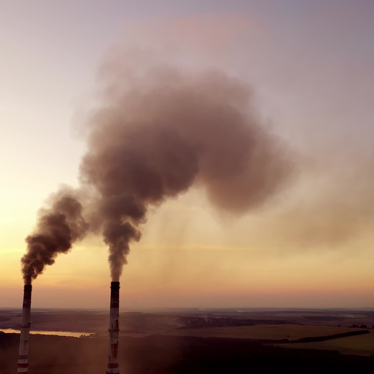 Smoke discharged by industry polluting