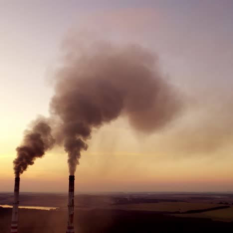 smoke discharged by industry polluting