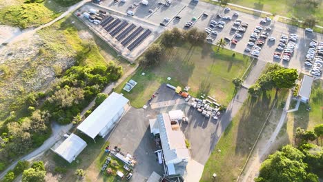 solar panels and cars in a scenic setting