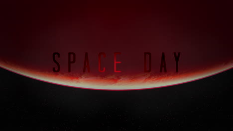 Space-Day-with-red-planet-and-flash-in-galaxy