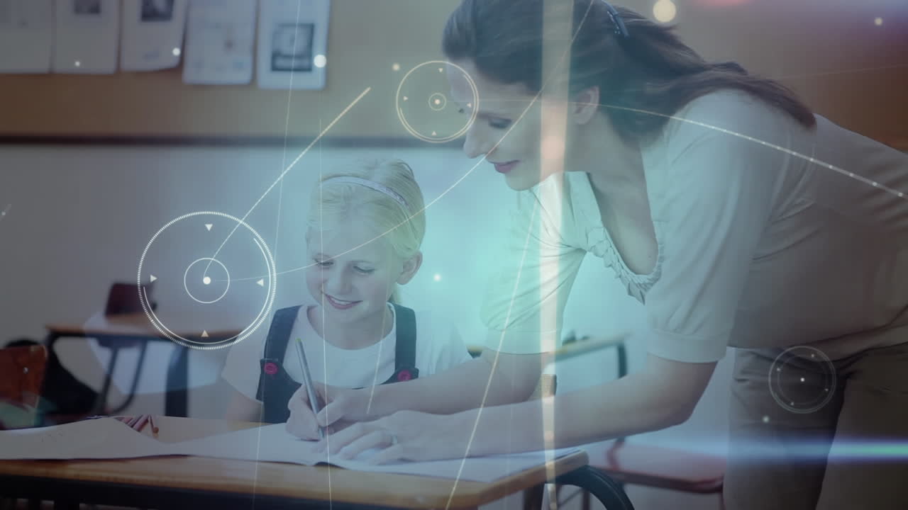 animación de la red de conexiones sobre la escritura de maestras y escolares