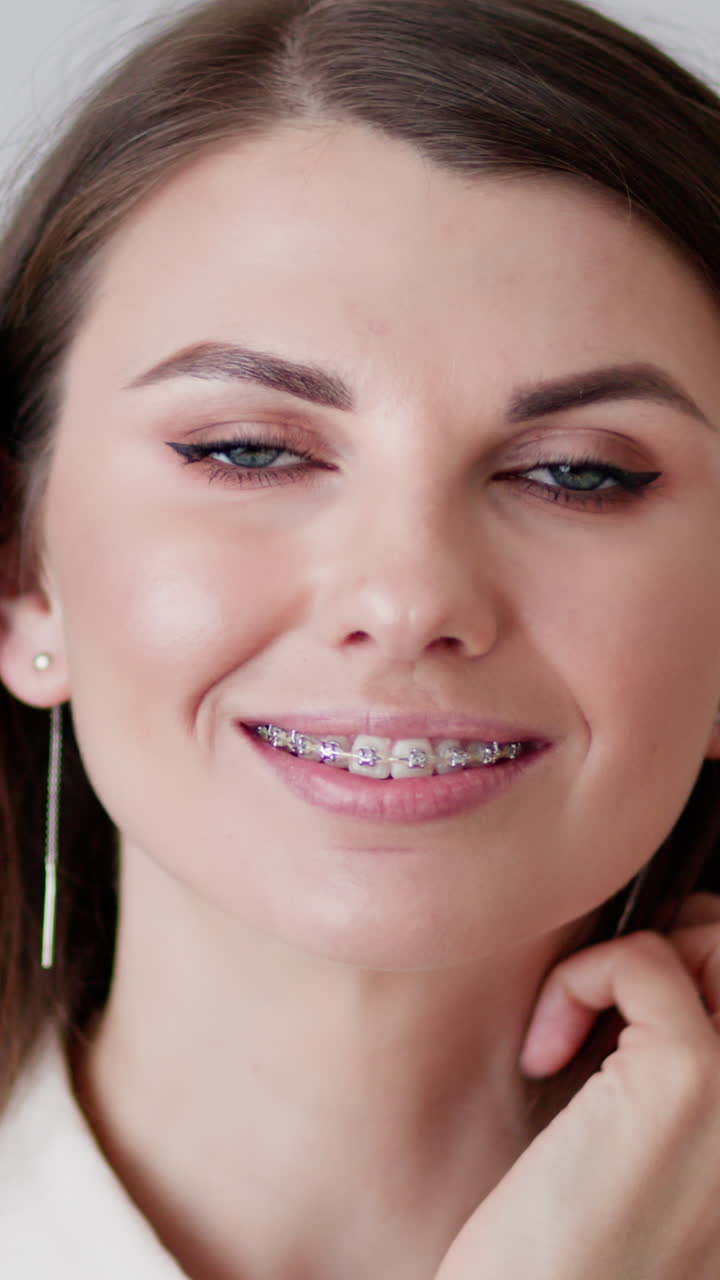 Woman with Braces Smiling