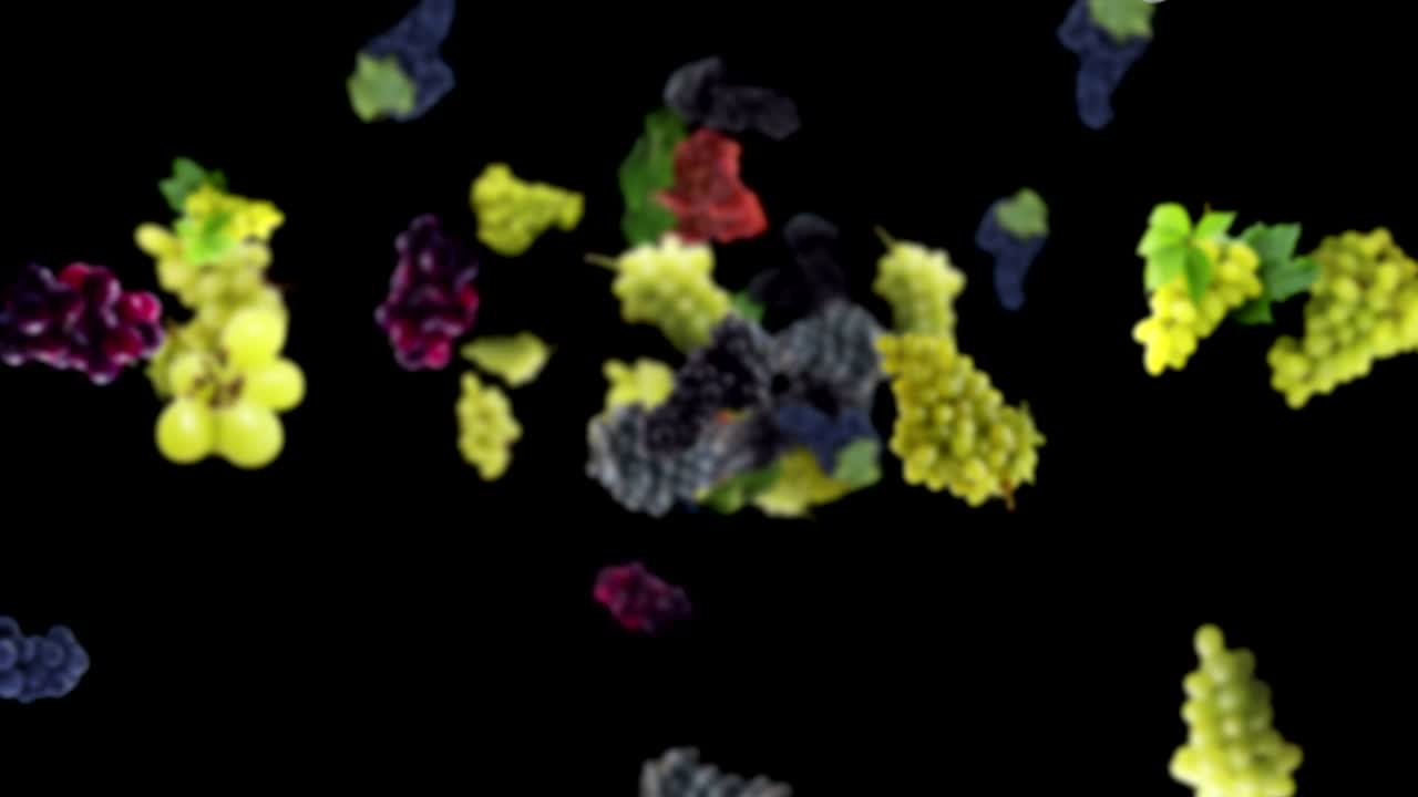 낙하하는 포도 배경, 루프, 알파 채널