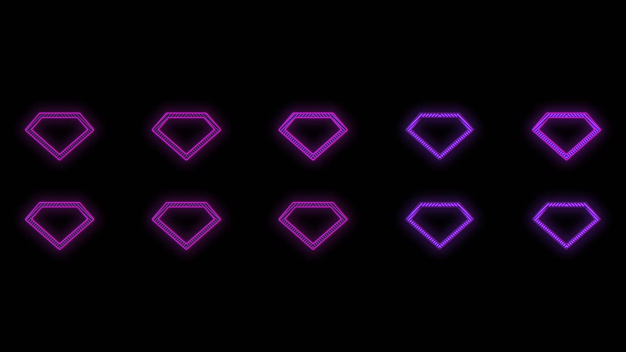 보라색 네온이 있는 복고풍 다이아몬드 패턴