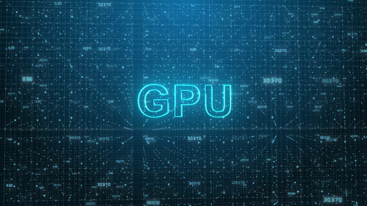 デジタルテクノロジーの背景に表示されるGPUの文字