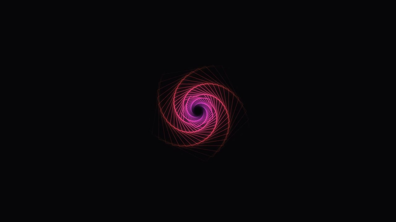 Animazione astratta di spirale pentagonale geometrica rotante