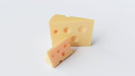 rotating cheese set isolated on a neutral white background