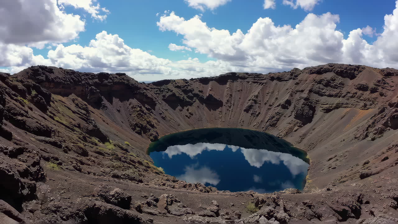 Volcanic Crater Lake, Aerial View