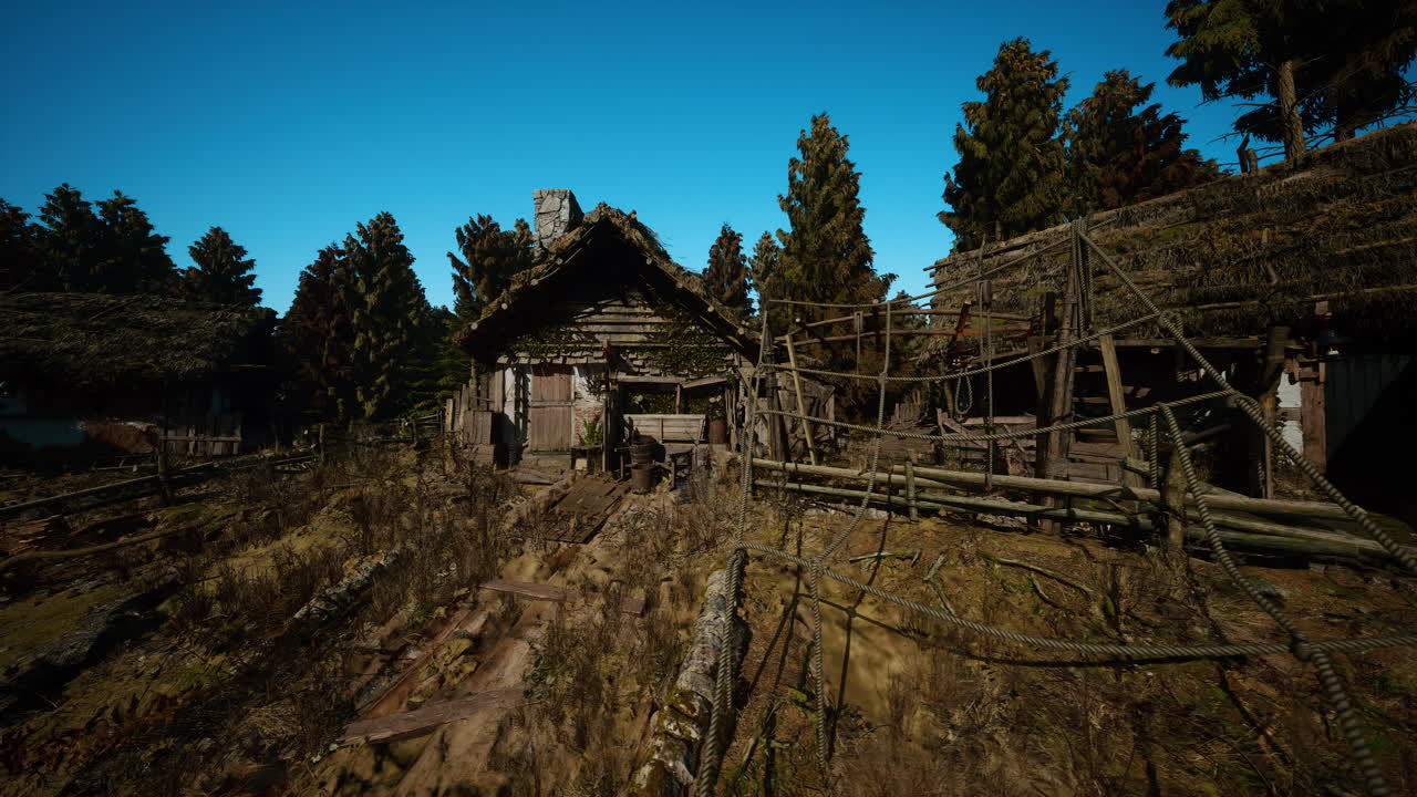 Photographer captures rustic decay in sunlit village with fencing