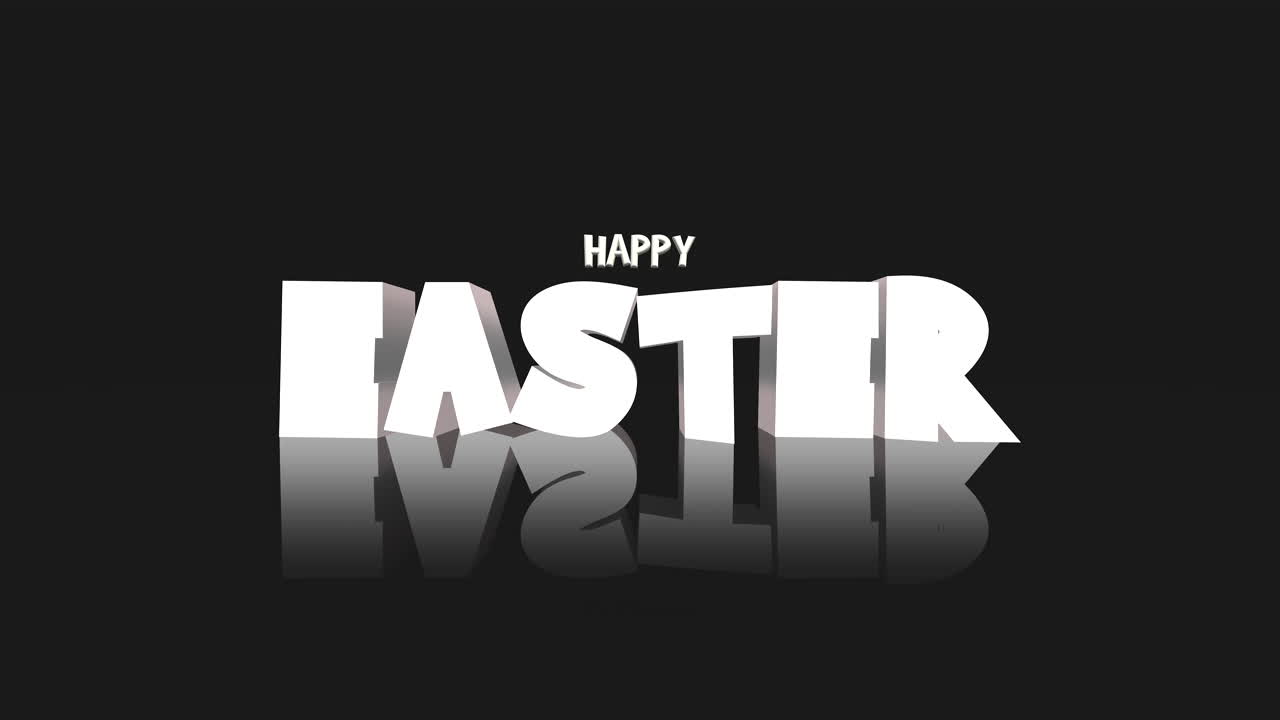 Testo Buona Pasqua in stile cartone animato su sfumatura nera