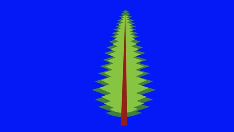 animación de un icono de árbol en una pantalla azul