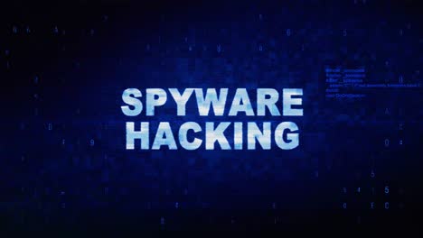 Spyware hacking text digital noise twitch and glitch effect tv screen loop animation background