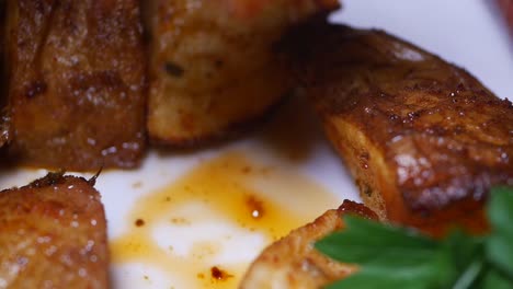 roasted potatoes with fork