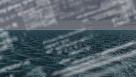 Animation of data processing over seascape
