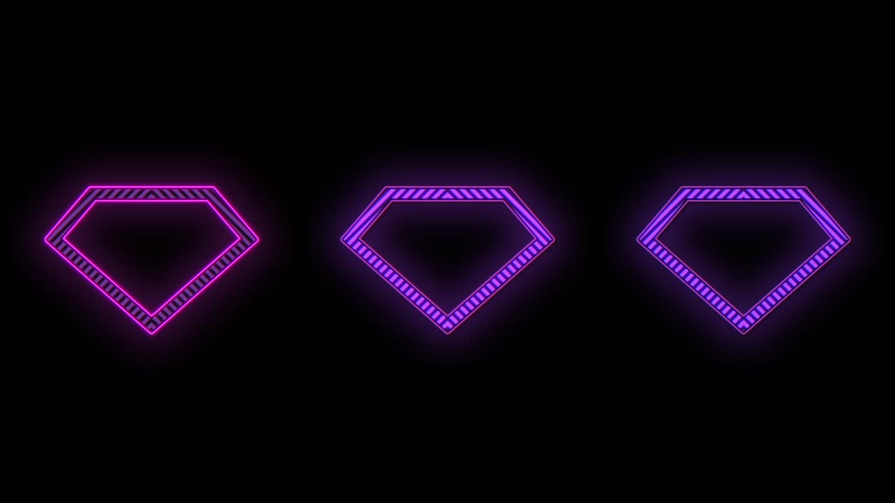 Motivo di diamanti viola con luce neon pulsante
