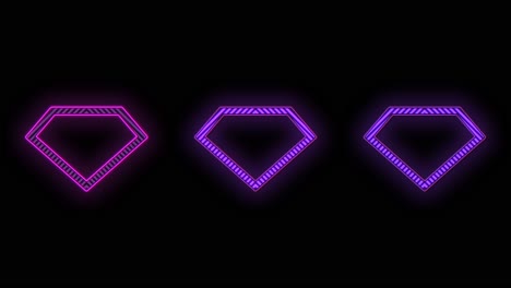 purple diamonds pattern with pulsing neon light