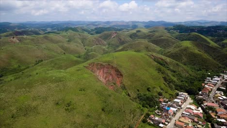 Wide-angle-aerial-above-hill-erosion-in-Brazil