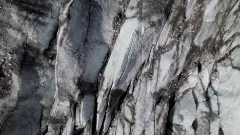 pasterze glacier closeup, glacier edge, austria, drone shot