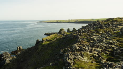 coastline in snaefellsnes peninsula, iceland, wide shot zoom out