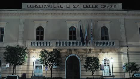 illuminated conservatorio in sorrento at night, italy