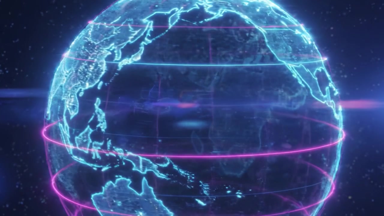 A Stunning Digital Representation of Earth Highlighting Geographical Features and Technological Beauty in a Neon-Infused Style, Emphasizing the Global Connection of Our World.
