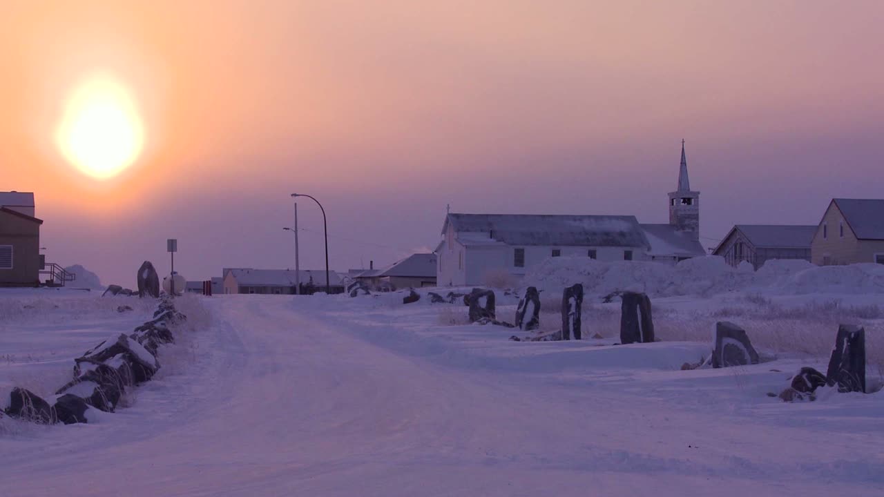 Sunset or sunrise at Churchill Manitoba Canada Hudson Bay