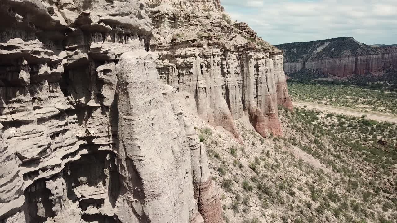Drone Aerial View of Talampaya National Park, The Wall, Unesco World Heritage Site, La Rioja, Argentina