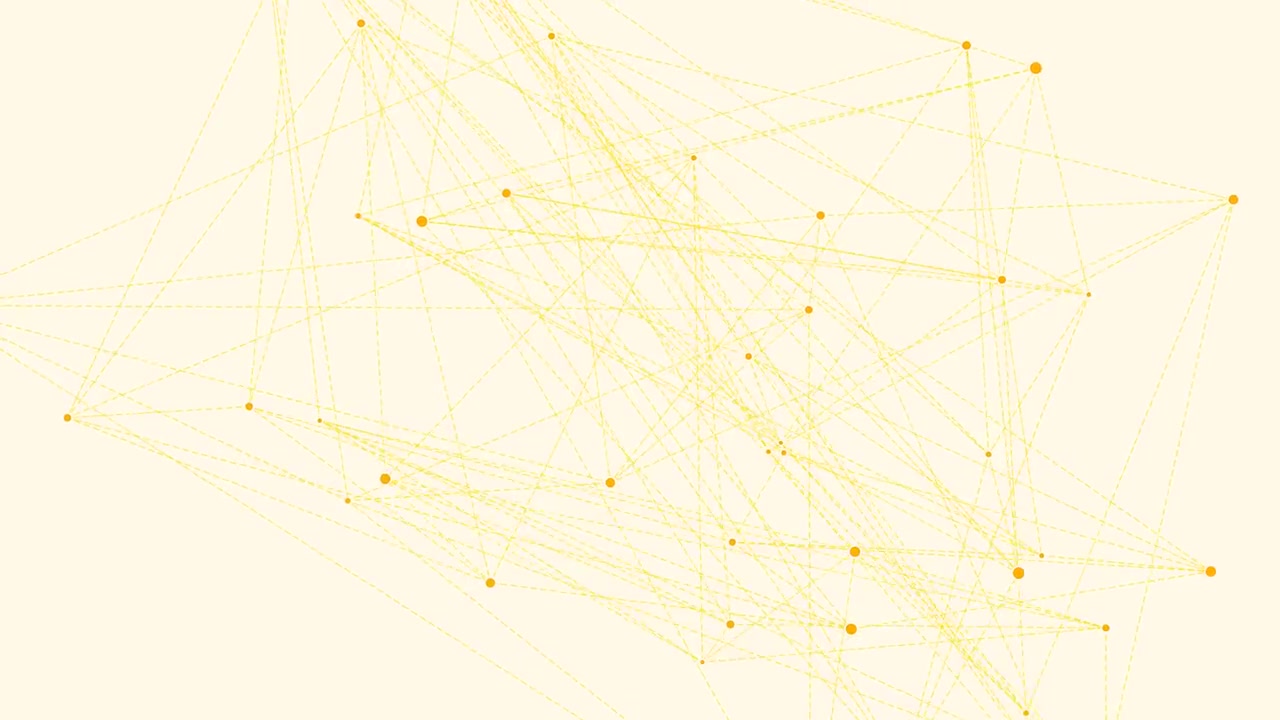 Abstract Network Connection Animation with Yellow Dots and Lines