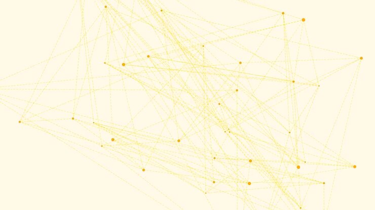 Abstract Network Connection Animation with Yellow Dots and Lines