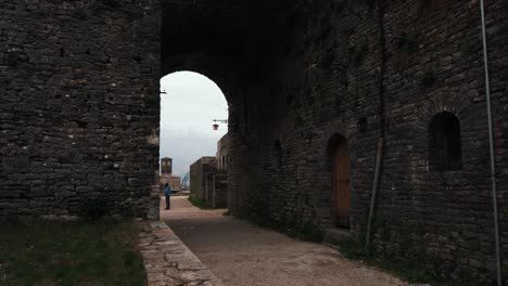 Gjirokaster-City-in-Albania,-Cinematic-Places---UNESCO-World-Heritage-Site-in-4K