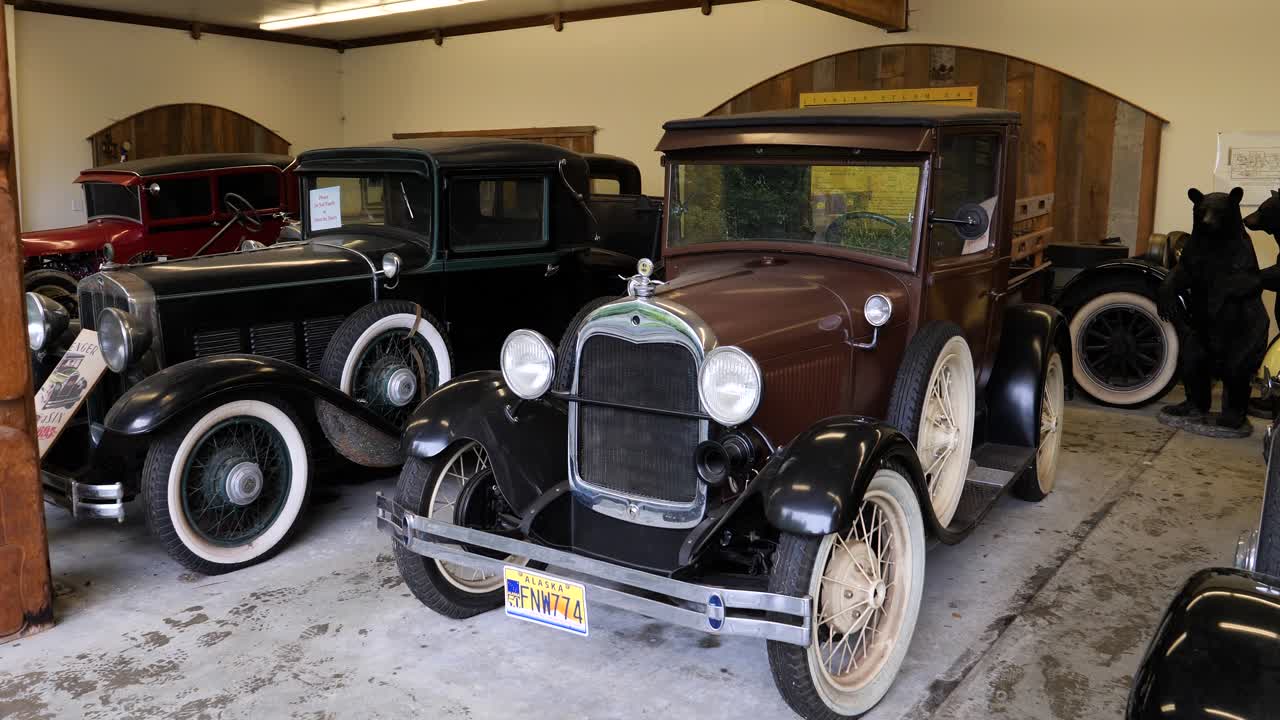 Antique Car Museum at Potlatch Totem Park and Museum in Ketchikan, Alaska.