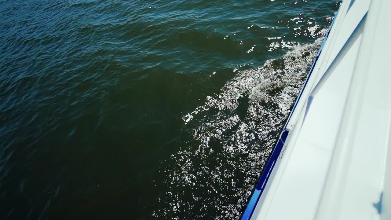 Boat sailing through ocean