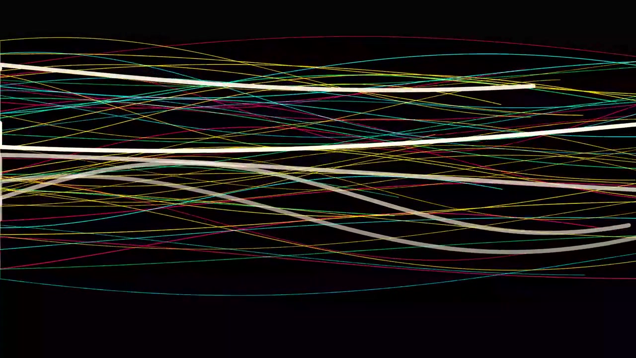 Abstract Motion Graphics with Colorful Flowing Lines on Black Background