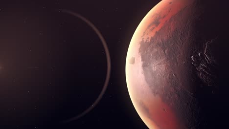 Planet-Mars-Im-Sonnensystem-Im-Weltraum---Nahaufnahme